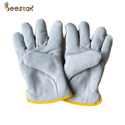 Buy White Color Double Thick Winter Sheepskin Bee Gloves For Beekeeping Industries online manufacture