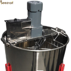 4 Frames Electric Stainless Steel Honey Extractor with Stands and Honey Gate, Plastic Lid