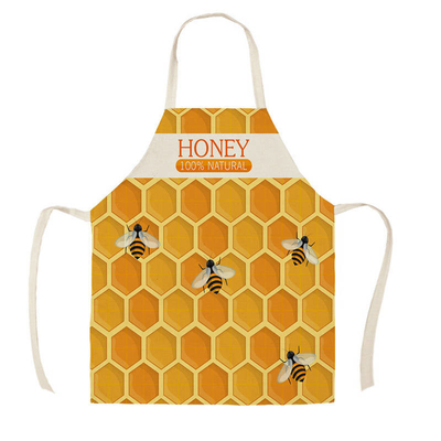 Buy Apron Bee Pattern Flax Waterproof And Oil-Proof Pattern Beekeeping Outfits Customized Apron online manufacture