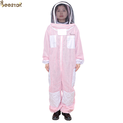 Buy Three Layer Ventilated Pink Veil Beekeeping Suit High Quality Overall Safety Beekeeper Clothing online manufacture
