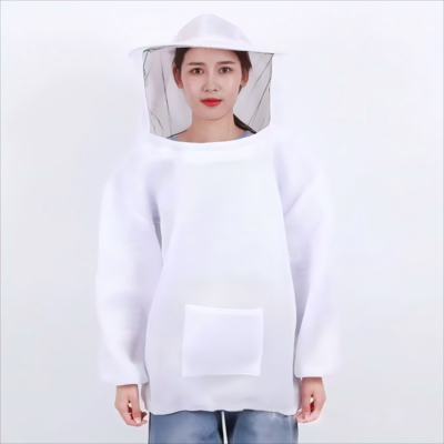 Buy Breathable Beekeeping Jacket with Protective Bee Hat - White online manufacture
