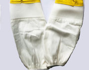 Durable Yellow Sheepskin Beekeeping gloves with white soft ventilated part, white elastic cuff