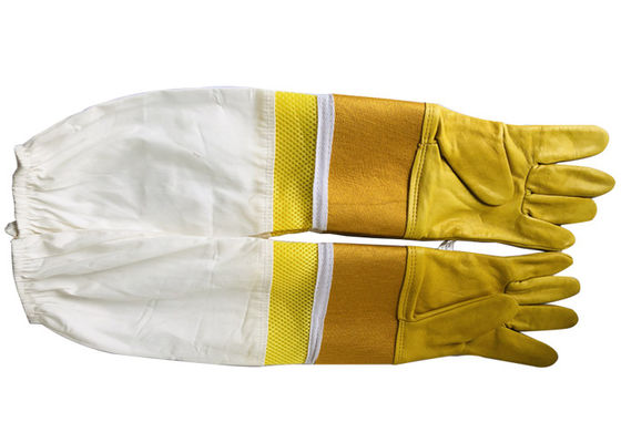 Buy #33 Goat skin yellow thick canvas wrist protector and Half  Ventilated with white cloth sleeve online manufacture