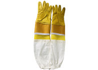 #33 Goat skin yellow thick canvas wrist protector and Half  Ventilated with white cloth sleeve