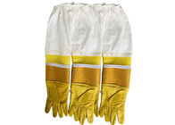 #33 Goat skin yellow thick canvas wrist protector and Half  Ventilated with white cloth sleeve