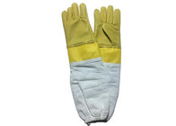 #13 Yellow  Goat Skin  And Smoothy Leather Wrist Protector  And White Cloth Sleeve   Bee Glove