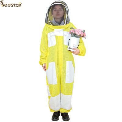 Buy 3 Layer Yellow Beekeeping Outfits Ventilated Apicultura Beekeeping Suit online manufacture