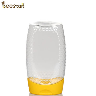Buy High Quality Transparent 365ml Plastic Honey Bottles Bulk Yellow Lid for honey storage online manufacture