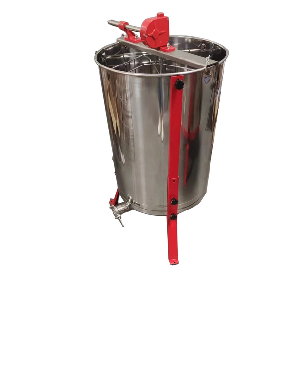 4 Frame 201 Stainless Steel Manual Honey Extractor With Metal Stand And SS Honey Gate