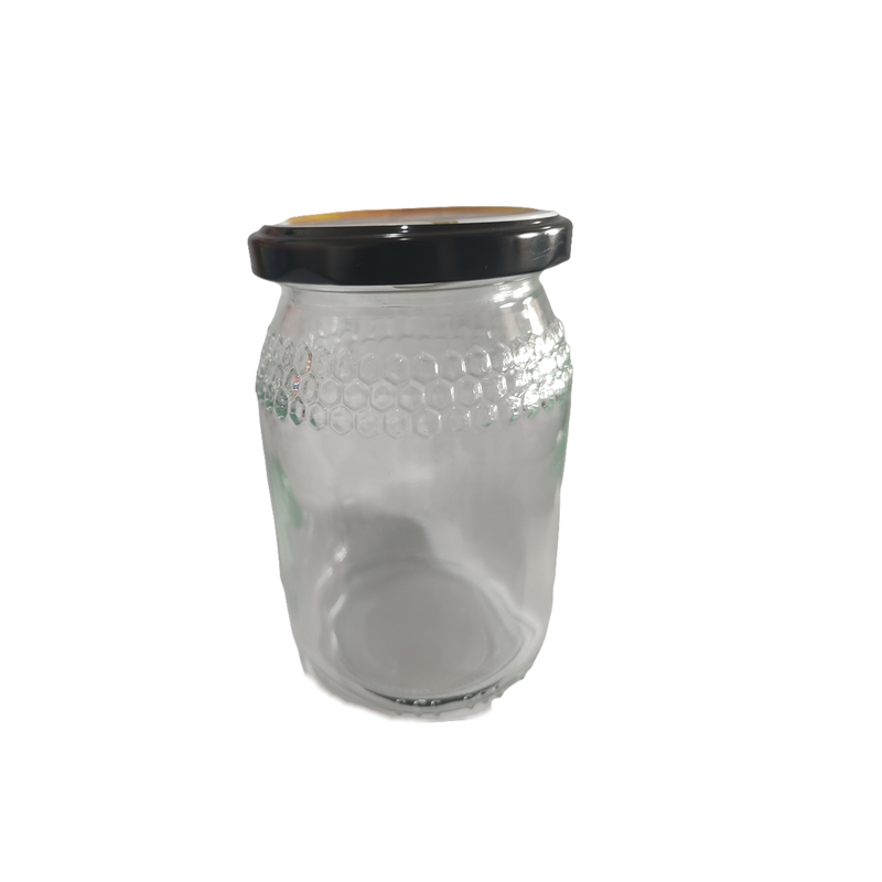 New Glass Honey Jar 380ml For Honey Packaging With Metal Lid