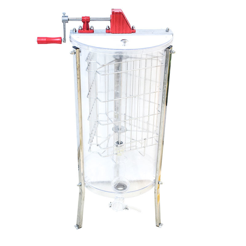 304 Stainless Steel 3 Frame Radial Transparent Manual Honey Extractor