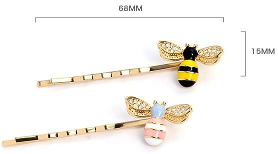 Cute Alloy Silver Plating Bee Clip Pink And Yellow For Children Beekeepers