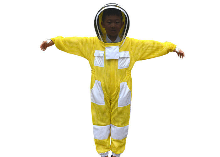 Children Yellow Color Three Layer Ventilated Beekeeping Protective Clothing