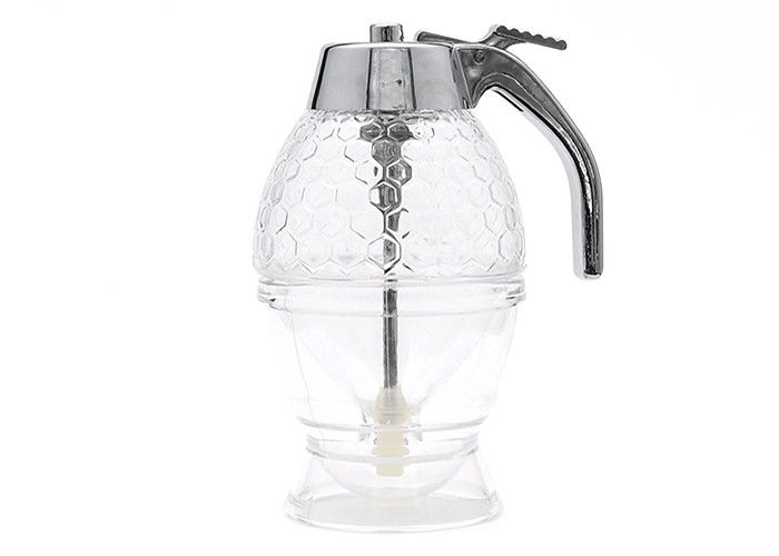 Wholesale 200ml Transparent Glass Syrup Honey Dispenser honey jar