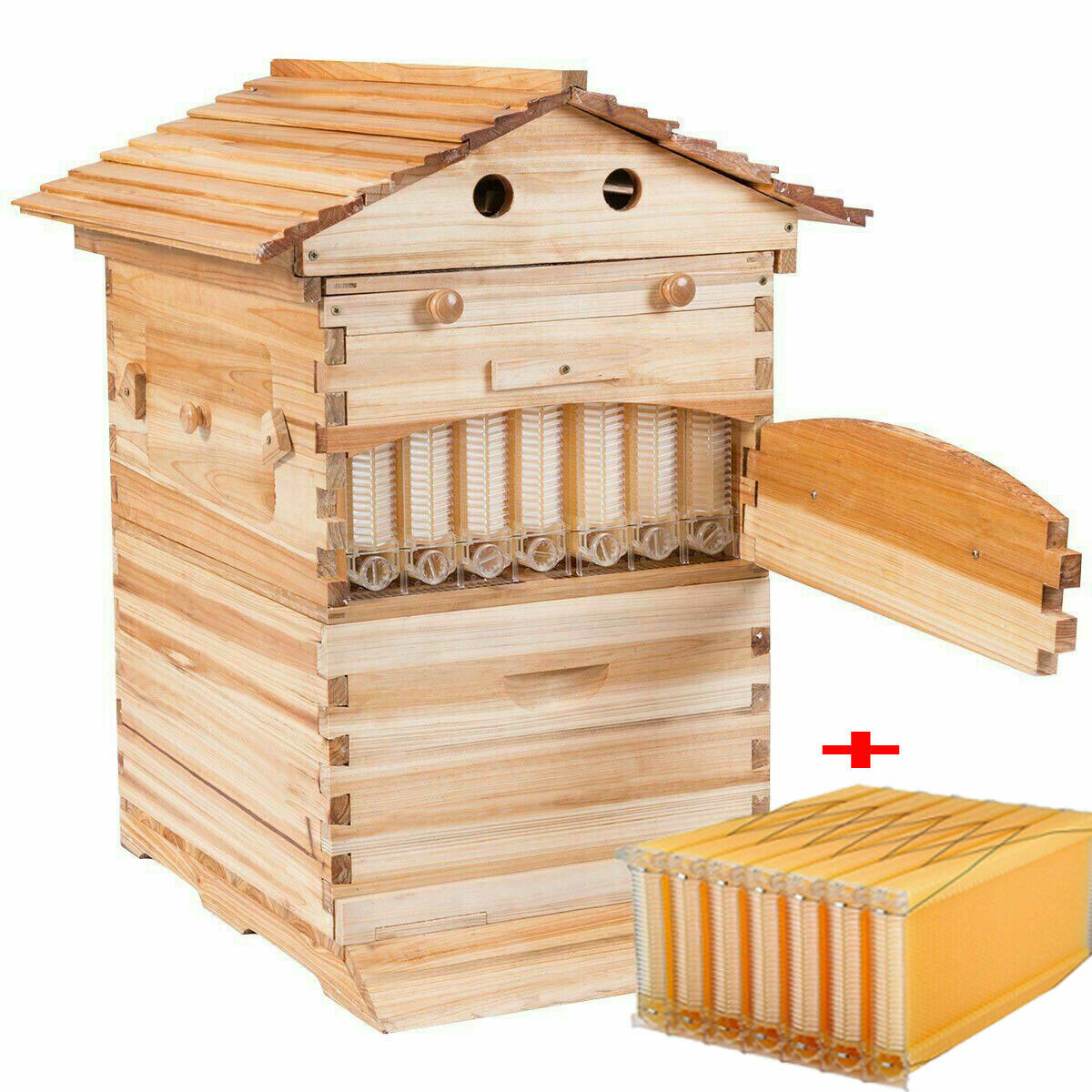 Unassembled Langstroth Beehive with 7 Plastic Frames Automatic Honey