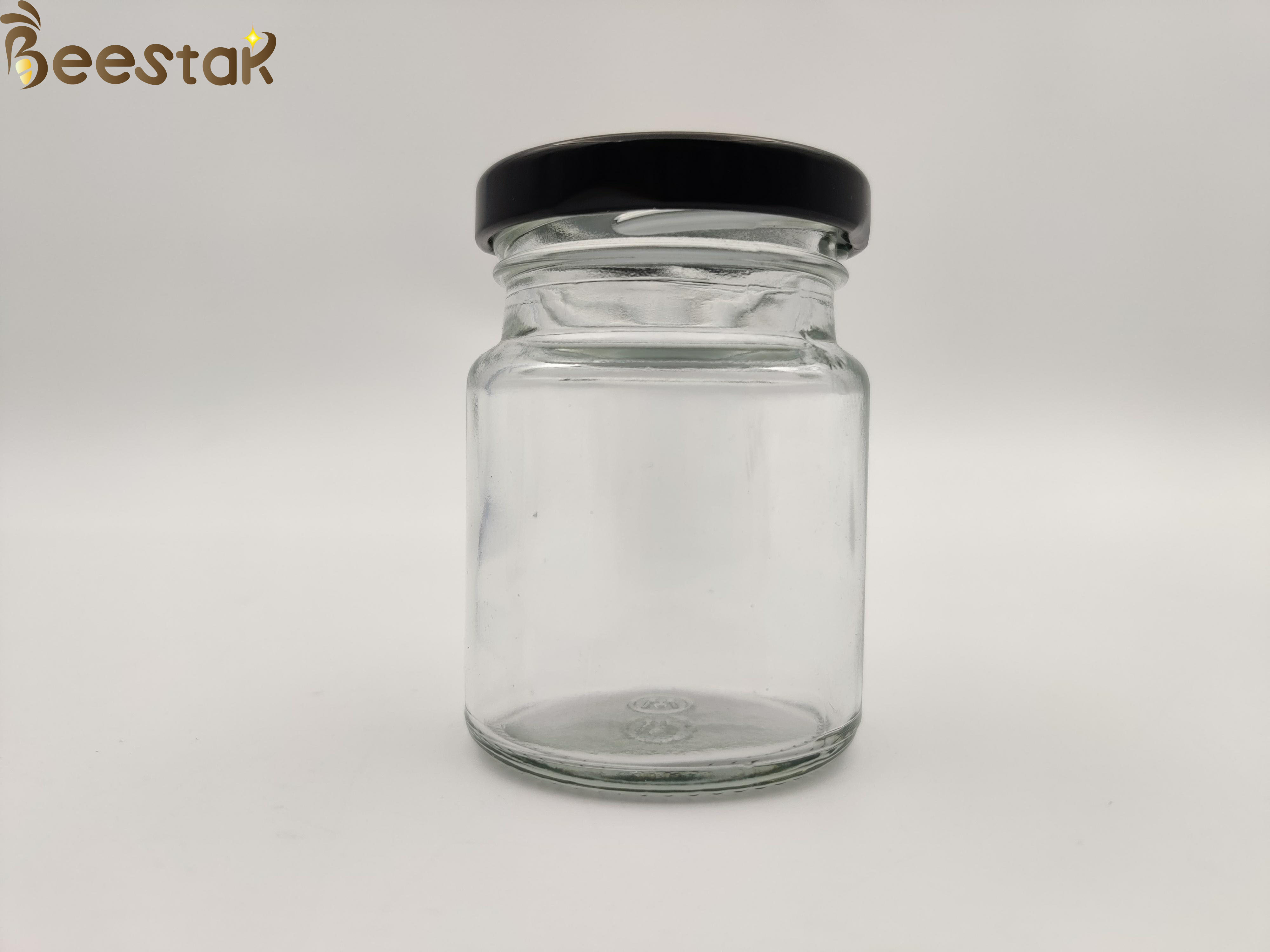 50ml 75ml Bird Nest Bottle Round Glass Honey Pot Glass Container Bottles With Black Lid