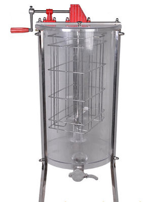 2 Frames Stainless Steel Transparent Manual Honey Extractor Beekeeping Equipment