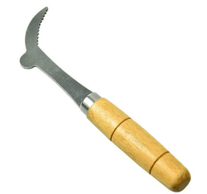 Special Hive Tool Curved Short Stainless Steel uncapping knife With Wooden Handle