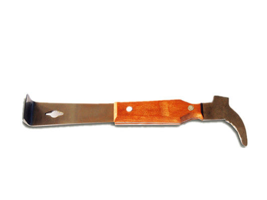 Multifunctional Bee Hive Equipment Stainless Steel Hive Tool With Wooden Handle For Beekeeping