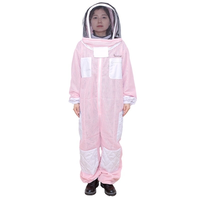 Hooded Breathable and Pink Beekeeping Protective Clothing With High Quality Zipper