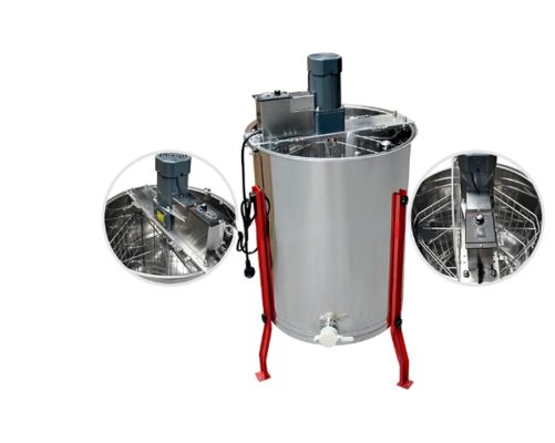 Stainless Steel 4-Frame Honey Extractor with 1.1mm Thickness 42*26cm Inner Basket and 47*63cm Honey Tank for Bee Farms