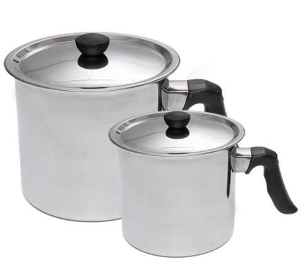 Silver Stainless Steel 304 Wax Melter Pot Big 2.5L Volume With Cover