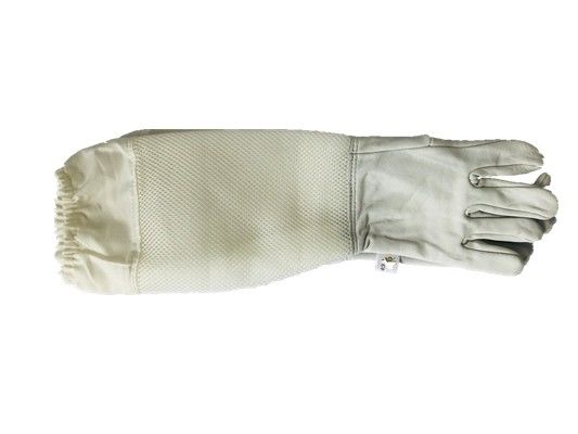 White Ventilated Gloves for Beekeeping White Sheepskin Gloves with White Soft Ventilated Cuff