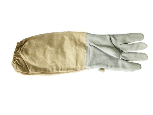 White Color Sheepskin Economical Sting Proof Gloves For Beekeeping Using