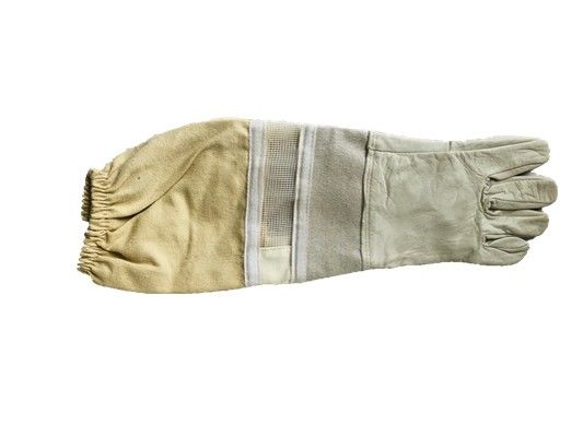#10white Cloth Sleeve +Half  Ventilated Gloves With  Thick Wrist Protector sheepskin glove