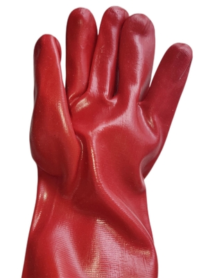 Hands Protecting Honey Beekeeping Gloves With White Canvas And Red Rubber